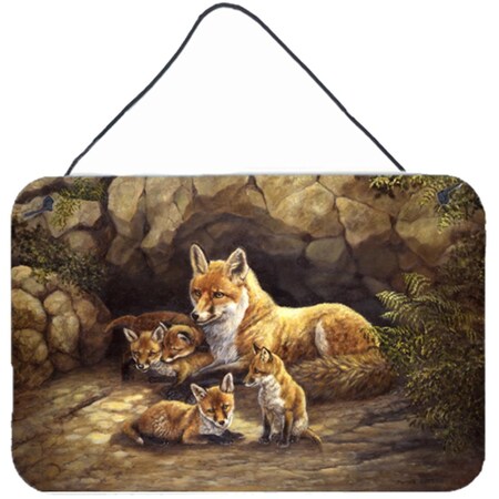 Carolines Treasures Fox Family Foxes by the Den Wall or Door Hanging Prints BDBA0169DS812